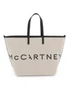 Stella Mccartney Ecru Cotton-blend Tote Bag With Logo In White