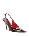 Stella Mccartney Elsa Patent Vegan Leather Slingback Pumps In Bordeaux