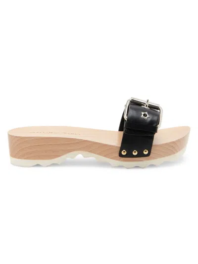 Stella Mccartney Women's Elyse 40mm Wooden Sandals In Black