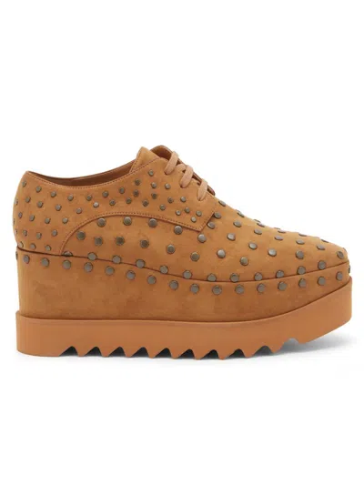 Stella Mccartney Women's Elyse 75mm Studded Platform Derbys In Brown