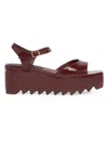 Stella Mccartney Women's Elyse 80mm Faux Patent Leather Platform Sandals In Burgundy