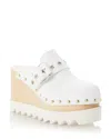 Stella Mccartney Women's Elyse Alter Studded Platform Wedge Clogs In White