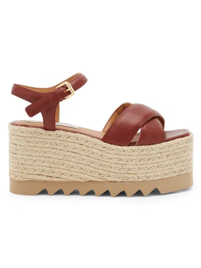 Stella Mccartney Women's Elyse Espadrille Wedge Sandals In Brown