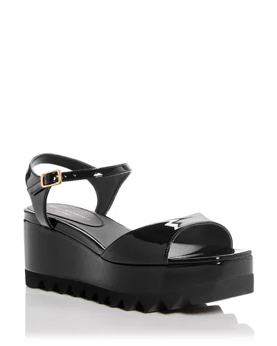 Stella Mccartney Platform Sandals Nylon Ankle Strap Silk Upper In Black