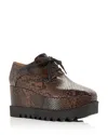 Stella Mccartney Women's Elyse Snake Embossed Wedge Sneakers In Brown