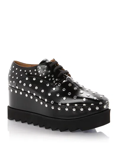 Stella Mccartney Elyse Studded Derby Shoes In Black