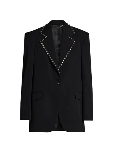 Stella Mccartney Women's Embellished Wool Blazer In Black