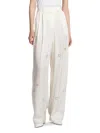 Stella Mccartney Women's Embroidered High-rise Wide-leg Pants In Natural