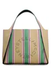 Stella Mccartney Embroidered Raffia Stella Logo Shopping Bag