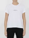 Stella Mccartney White Crewneck T-shirt With Embroidered Logo At The Front In Cotton Woman In White