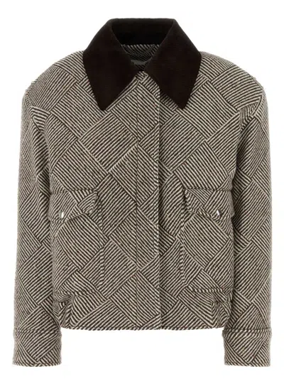 STELLA MCCARTNEY WOMEN'S EMBROIDERED TWEED OVERSIZE BOMBER JACKET