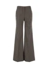 Stella Mccartney Micro Houndstooth Wool Trousers With Flared Leg