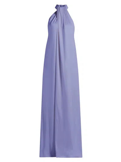 Stella Mccartney Women's Envers Satin Halterneck Maxi Dress In Purple