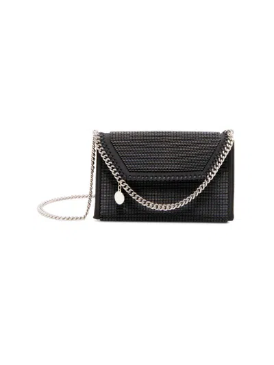 Stella Mccartney Women's Falabella Beaded Baguette Chain Wallet In Black
