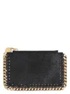 Stella Mccartney Slate Shaggy Deer Falabella Card Holder In Black