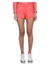 Stella Mccartney Printed Chain Elastic Waistband Shorts In Pink