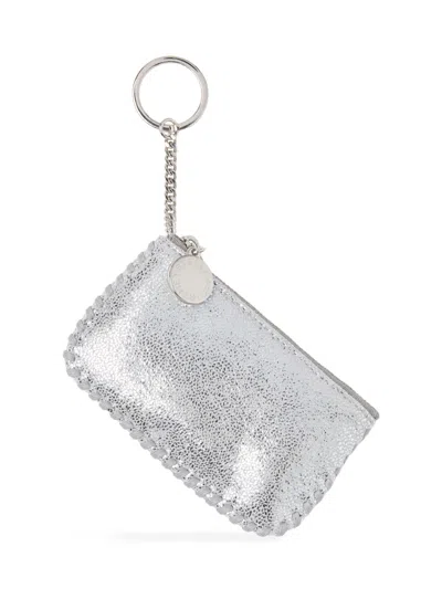 Stella Mccartney Women's Falabella Metallic Key Pouch In Silver