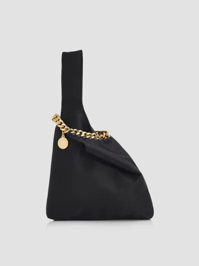 Stella Mccartney Women's Falabella Satin Wristlet Bag In Black
