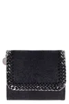 Stella Mccartney Falabella Shaggy Deer Flap Wallet In Black