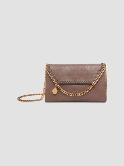Stella Mccartney Women's Falabella Shaggy Deer Wallet Crossbody Bag In Brown