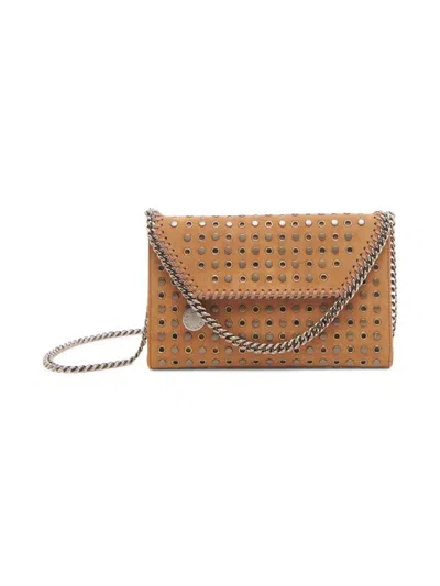 Stella Mccartney Women's Falabella Studded Eyelet Chain Wallet In Brown