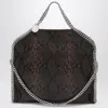 Stella Mccartney Falabella Fold-over Snakeskin-effect Tote Bag In Brown