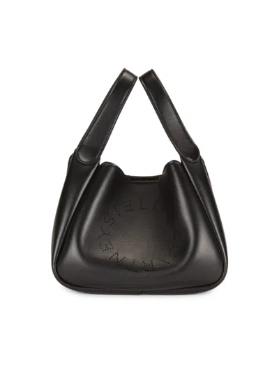 Stella Mccartney Women's Faux Leather Logo Shoulder Bag In Black