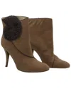 Stella Mccartney Suedette Seashell Ankle Boots In Brown Suede