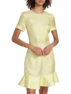 Stella Mccartney Women's Feather Silk Flounce Minidress In Lime