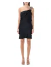 Stella Mccartney Black Viscose Blend Mini Dress In Black