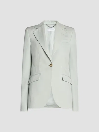 Stella Mccartney Women's Flannel Slim One-button Blazer In Frosty Blue