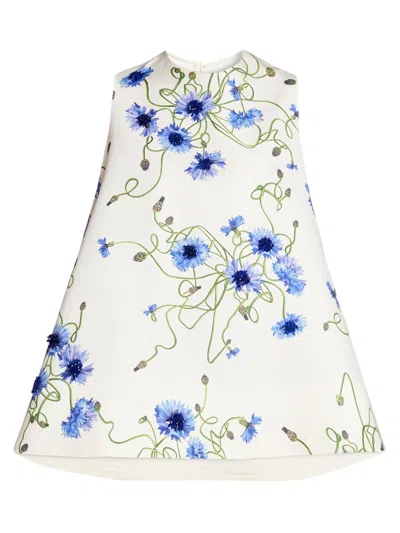Stella Mccartney Floral Cotton Mini Dress In White