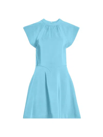 Stella Mccartney Women's Flutter-sleeve Seamed Minidress In Blue