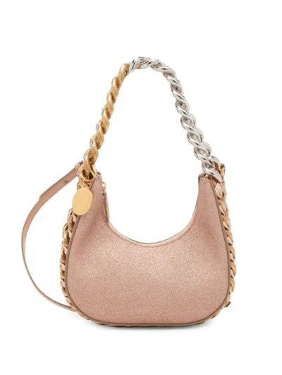 Stella Mccartney Frayme Mini Faux Leather Shoulder Bag In Pink