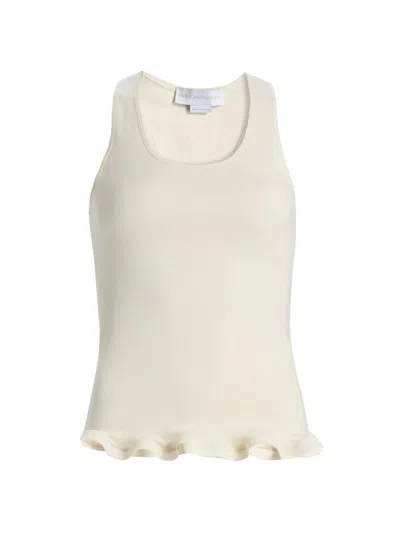 Stella Mccartney Women's Frilled Hem Rib-knit Tank In White
