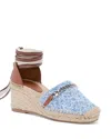 Stella Mccartney Gaia Denim Boucle Espadrilles In Dark Blue Denim