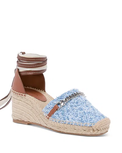 STELLA MCCARTNEY STELLA MCCARTNEY WOMEN'S GAIA DENIM ESPADRILLE WEDGE SANDALS