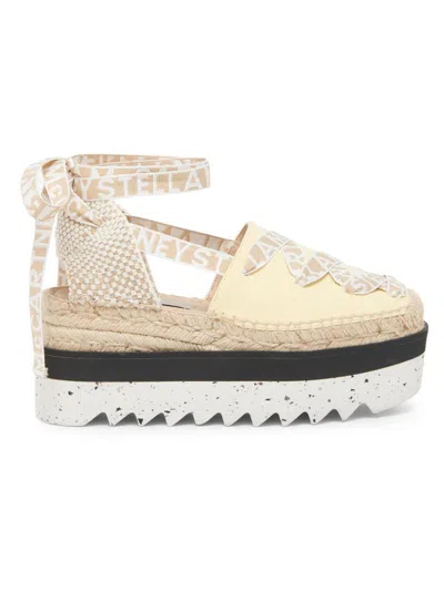Stella Mccartney Women's Gaia Logo Canvas Platform Espadrilles In Multi