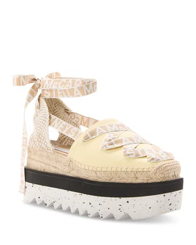 Stella Mccartney Women's Gaia Platform Ankle Wrap Espadrilles In Animal Print