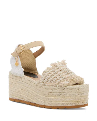 STELLA MCCARTNEY STELLA MCCARTNEY WOMEN'S GAIA PLATFORM ESPADRILLE WEDGE SANDALS