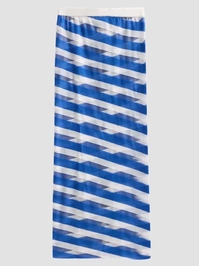 Stella Mccartney Women's Graphic Sheer Striped Midi Skirt In Multi