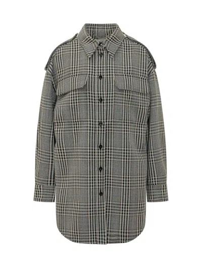 Stella Mccartney Grey Relaxed Checks Shirt In Gray