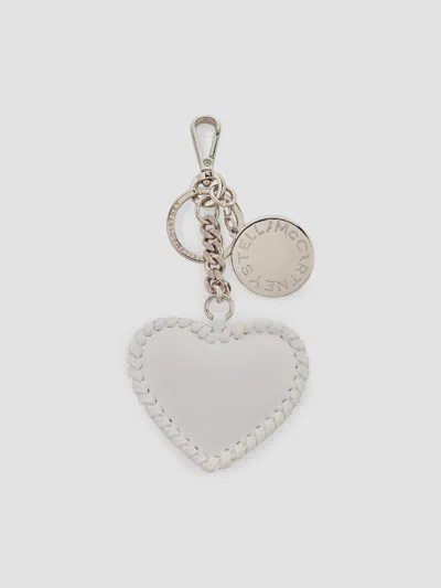 Stella Mccartney Women's Heart Bag Charm With Key Chain In Optical White