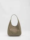 Stella Mccartney Grey Logo Large Shoulder Bag