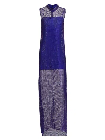 Stella Mccartney Women's Hotfix Rhinestone Gown In Cobalt Blue