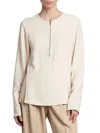 Stella Mccartney Arlesa Double Split Hem Zip Blouse In Plaster