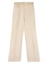Stella Mccartney Iconic Beige Flare Pants For Women In Sand-colored Viscose In Beige