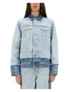 Stella Mccartney Denim Jacket With Contrasting Panel In Denim