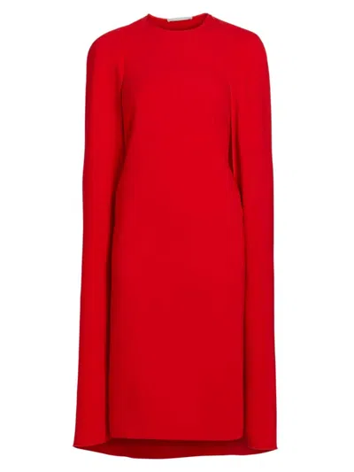 Stella Mccartney + Net Sustain Cape-effect Crepe Midi Dress In Lipstick Red
