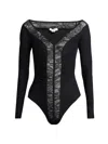 Stella Mccartney Lace Patchwork Bodysuit In Black